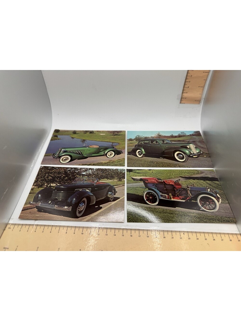 Vintage Car Postcards Automobilorama Gene Zimmerman American Rarest Car Set Of 4